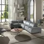 Sofas - Right chaise longue relaxation sofa in grey leather - ANGEL CERDÁ