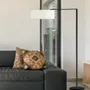 Floor lamps - MATRIX floor lamp in black or white with cotonet shade - LUXCAMBRA