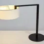 Table lamps - MATRIX table lamp in black with white cotonet and white shade - LUXCAMBRA