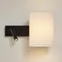 Wall lamps - TORSO wall lamp with reader in black and cotonet shade - LUXCAMBRA