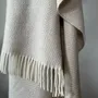 Plaids - Plaid couverture en laine, Beige Diamant - WOOL ONLY BY JOWOLLINA