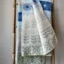Throw blankets - Wool blanket plaid, Folklore floral Blue - WOOL ONLY BY JOWOLLINA