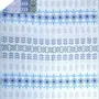 Throw blankets - Wool blanket plaid, Folklore floral Blue - WOOL ONLY BY JOWOLLINA