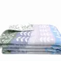 Throw blankets - Wool blanket plaid, Folklore floral Blue - WOOL ONLY BY JOWOLLINA