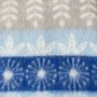 Throw blankets - Wool blanket plaid, Folklore floral Blue - WOOL ONLY BY JOWOLLINA