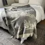 Throw blankets - Wool blanket plaid, 2 Deer Melange Grey - WOOL ONLY BY JOWOLLINA
