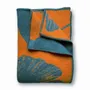 Plaids - Plaid couverture en laine, Ginkgo Gingembre Pétrole - WOOL ONLY BY JOWOLLINA