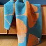 Plaids - Plaid couverture en laine, Ginkgo Gingembre Pétrole - WOOL ONLY BY JOWOLLINA
