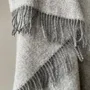 Throw blankets - Wool blanket plaid, Uni Anthracite Melange - WOOL ONLY BY JOWOLLINA
