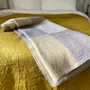 Plaids - Plaid couverture en laine, Carré Tricolore Vanille Cachemire - WOOL ONLY BY JOWOLLINA