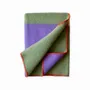 Plaids - Plaid couverture en laine, Carré Tricolore Lilas Vert - WOOL ONLY BY JOWOLLINA