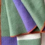 Plaids - Plaid couverture en laine, Carré Tricolore Lilas Vert - WOOL ONLY BY JOWOLLINA