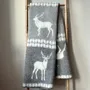 Throw blankets - Wool blanket plaid, Deer Grey - WOOL ONLY BY JOWOLLINA