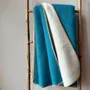 Throw blankets - Wool blanket plaid, Sea Wave Teddy - WOOL ONLY BY JOWOLLINA