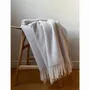 Throw blankets - Wool blanket plaid, Merino Uni Grey - WOOL ONLY BY JOWOLLINA