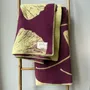 Throw blankets - Wool blanket plaid, Ginkgo Vintage Plum) - WOOL ONLY BY JOWOLLINA