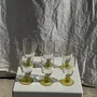 Stemware - 6 long yellow ball-footed glasses - OFFICE OBJETS