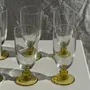 Stemware - 6 long yellow ball-footed glasses - OFFICE OBJETS