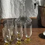 Stemware - 6 long yellow ball-footed glasses - OFFICE OBJETS