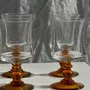 Carafes - 6 dark yellow stemmed water glasses - OFFICE OBJETS