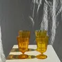 Stemware - Set of 4 yellow glasses: 2 large and 2 small - OFFICE OBJETS