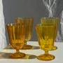 Stemware - Set of 4 yellow glasses: 2 large and 2 small - OFFICE OBJETS