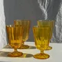 Stemware - Set of 4 yellow glasses: 2 large and 2 small - OFFICE OBJETS