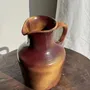 Carafes - Very large burgundy and beige ceramic carafe. H24. Brand: Auslnay - OFFICE OBJETS