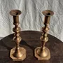 Candlesticks and candle holders - Pair of large golden candlesticks H27.5 - OFFICE OBJETS