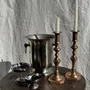 Candlesticks and candle holders - Pair of large golden candlesticks H27.5 - OFFICE OBJETS