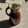 Carafes - Large varnished brown stoneware jug Grès du Berry Made in France H19 - OFFICE OBJETS