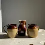 Carafes - Large varnished brown stoneware jug Grès du Berry Made in France H19 - OFFICE OBJETS