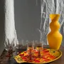 Platter and bowls - Decorative dish in the shape of a fish on a yellow background decorated with red peppers - OFFICE OBJETS