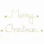 Autres décorations murales - Décoration Murale en Fil de Laiton Doré - Merry Christmas - BIJOUX DE MUR