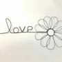 Other wall decoration - Daisy Flower - "Love" - ​​Wire Wall Decoration - BIJOUX DE MUR