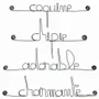 Other wall decoration - Set of small wire messages - GIRL: Adorable, - BIJOUX DE MUR
