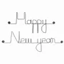 Autres décorations murales - Message en fil de fer " Happy new year " - BIJOUX DE MUR