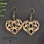 Bijoux - Boucles d'oreilles - Coeur Géométrique - POMME DES BOIS