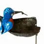 Accessoires de déco extérieure - Tuteur feuille Métal Recyclé Martin Pêcheur 22x18cm - TERRE SAUVAGE