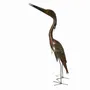 Outdoor decorative accessories - Recycled Metal Sculpture Heron Straight Neck 70cm - TERRE SAUVAGE