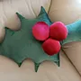 Fabric cushions - COUSSIN FEUILLE DE HOUX - FLORALYS-MEUBLES