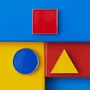 Cadeaux - Ensemble de 3 aimants aux formes basiques dans les couleurs primaires - PINPINPIN.IT