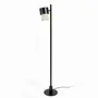 Floor lamps - KAN floor lamp in black or white with cotton shade - LUXCAMBRA