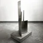 Floor lamps - Sculptural Concrete and Stainless Steel Standing Light [ESSENZ] - CASE STUDIOS