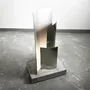 Floor lamps - Sculptural Concrete and Stainless Steel Standing Light [ESSENZ] - CASE STUDIOS
