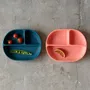 Repas pour enfant - Assiette compartimentée en silicone - Blue Abyss - EKOBO