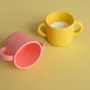 Children's mealtime - Silicone Cup with handles - 2 Pack Coral / Mimosa - EKOBO