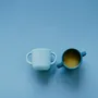 Children's mealtime - Silicone Cup with handles - 2 Pack Blue Abyss / Lagoon - EKOBO
