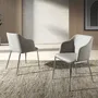 Chaises - Chaise de table à manger rembourrée en tissu gris - ANGEL CERDÁ