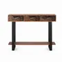 Console table - Natural dyed acacia wood and metal console - GINER Y COLOMER